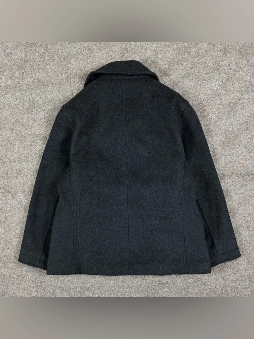 J Crew Grey Wool Blend Pea Coat Women’s Medium Double Breasted Mid Length Preppy - Picture 2 of 9